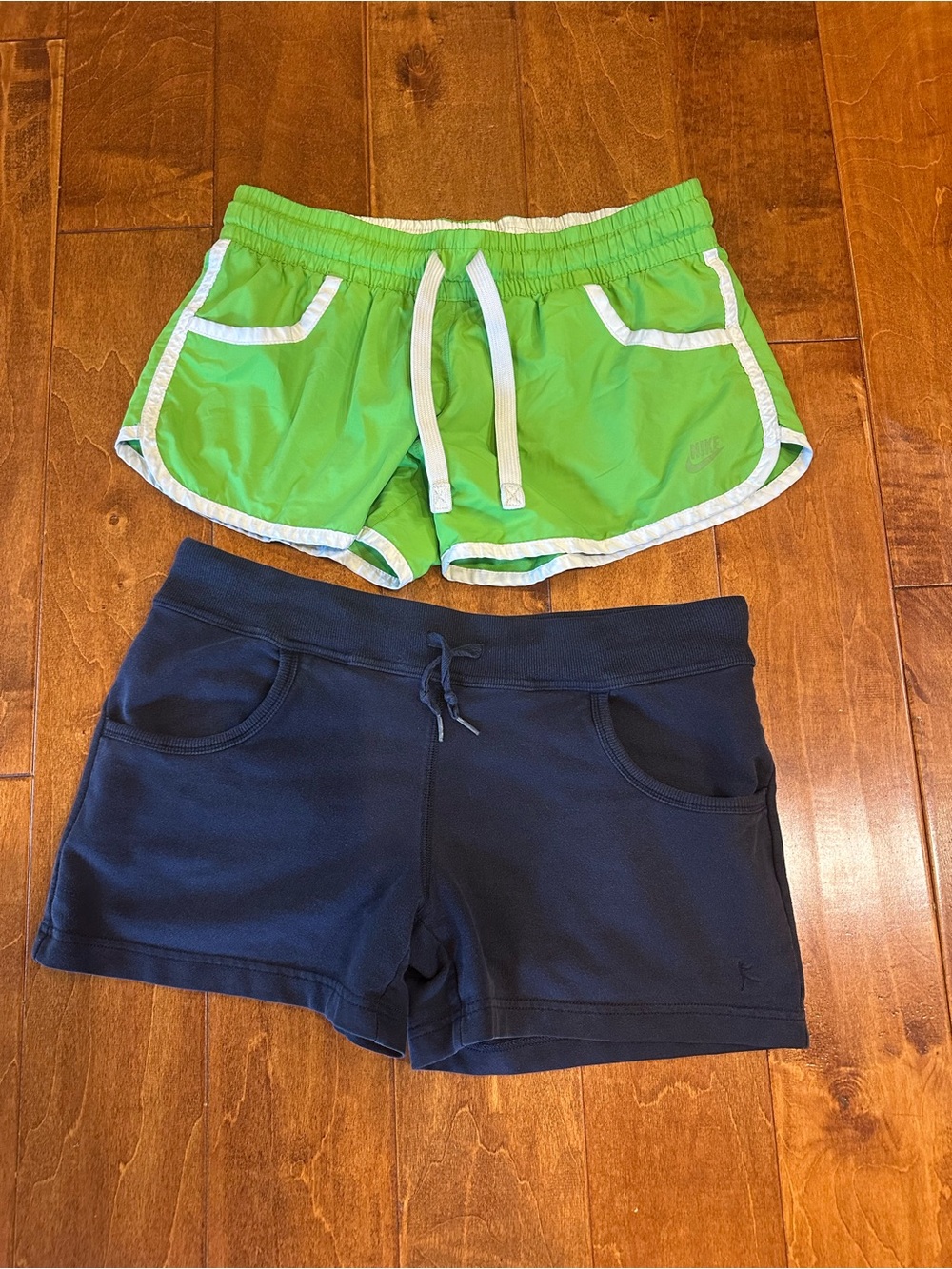 Nike Women's Lime Green Athletic Running Shorts with White Trim